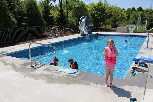 Wonderful private pool setting for kids of all ages.