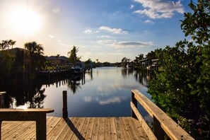 View of the canal from our private dock, great place to fish!