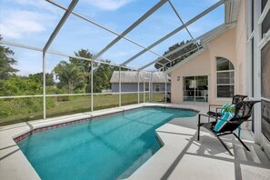 Plenty of room to stretch out in the pool for a day of sun and fun.