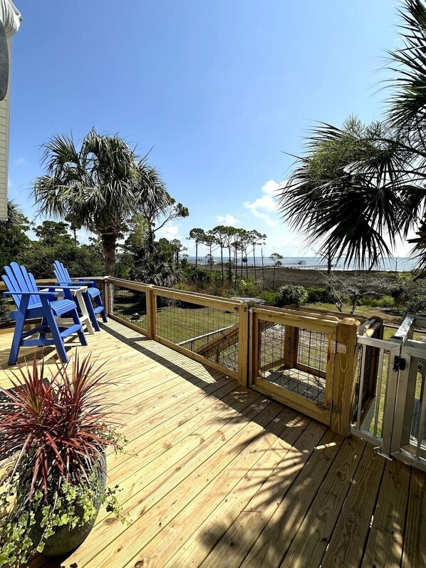 Porch overlooking the bay