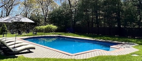 Heated 20x40 pool with full sun exposure all day. Lounge deck attached 