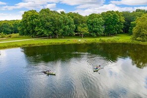 Kayaking in the 5 acre lake is perfect for beginners and experienced alike