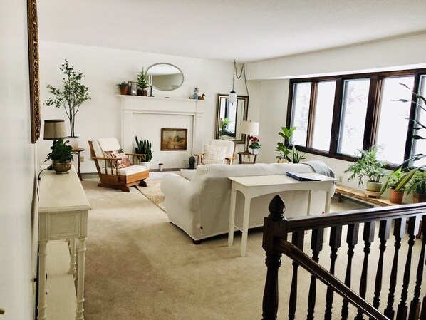 The upstairs living room.  An airy space with lots of light.