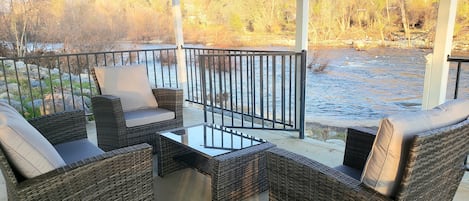 Relax at the Gazebo on the River.  While in Three Rivers ..Enjoy the RIVER! 😍 