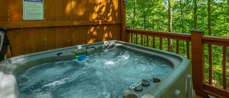 Hot tub on property