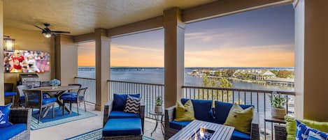 Balcony with amazing lake views