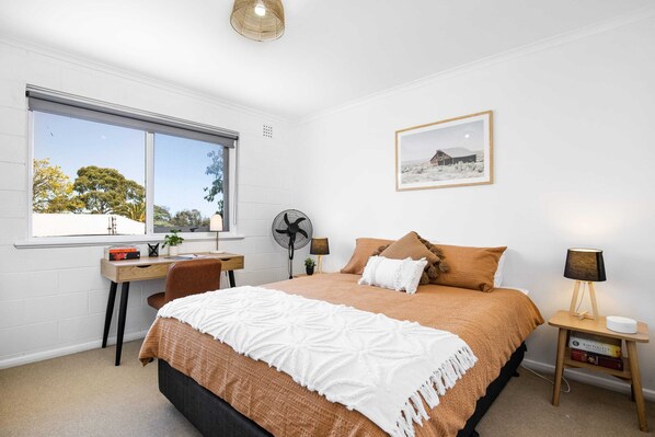 Main bedroom with brand new Queen Bed
