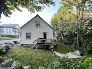 Cook burgers on the grill, eat at your private deck's bistro table, and then take a nap in the two-person hammock to sleep it all off.