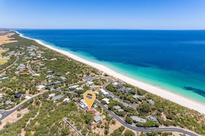 Aerial view with location marked