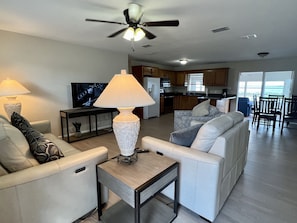 The family room area as you are walking through the front door, very comfortable