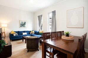 Large light filled living and dining space 