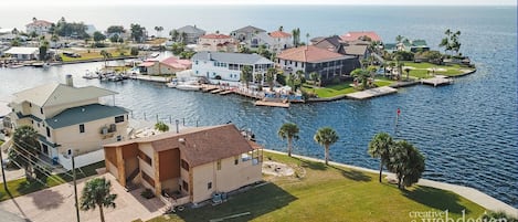 Aerial view of the home