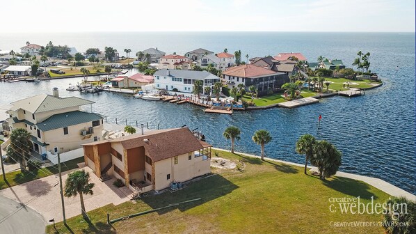 Aerial view of the home