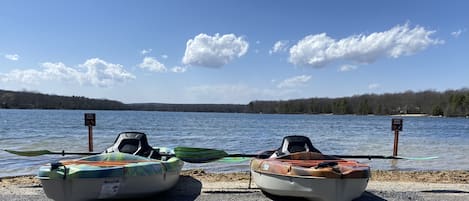 Kayaks are seasonably available to use during your stay