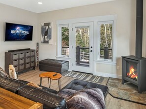 Smart tv and fireplace in the living room