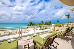 Beachfront balcony.