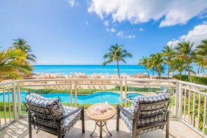 Oceanfront balcony.