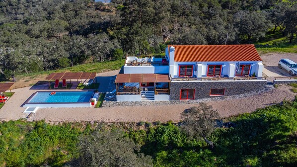 Beautiful property building from the sky