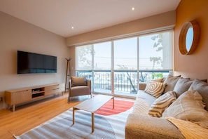 Cozy living room with a TV