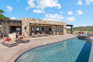 Poolside view of villa