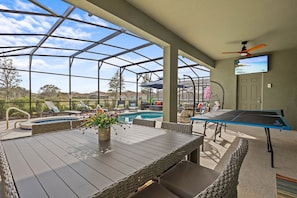 Covered Dining and Ping pong Patio Area