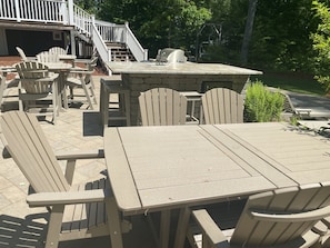 Lots of outdoor seating and tables