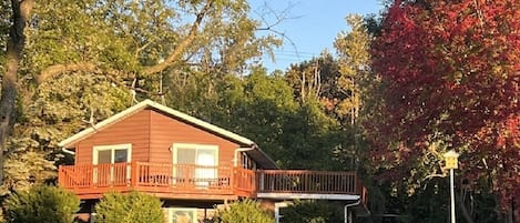 Enjoy our large deck with lake views