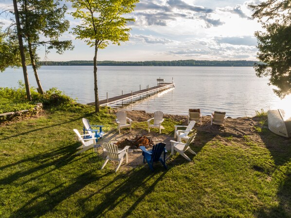 300 feet of private shorefront on Kangaroo Lake with sand beach and dock!