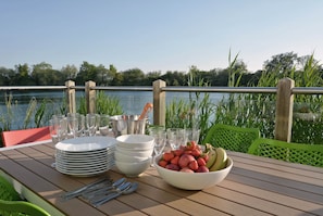 The private decking is a perfect spot for alfresco dining
