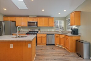 Large fully stocked kitchen 