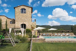 Pool, gardens and house
