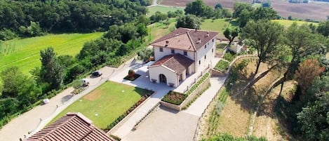 Aerial view of the villa