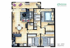 Here’s a floor plan of the whole apartment!