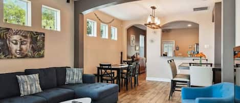 Enjoy the open concept living and dining room.