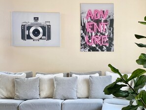Whether its TV time or nap time, this cozy couch has you covered, 