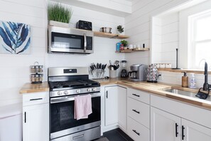 A full kitchen for gourmet meal prep.