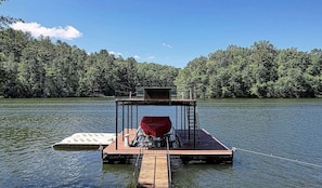 Lake Nottely views at full pool. The cabin sits across from USFS protected land