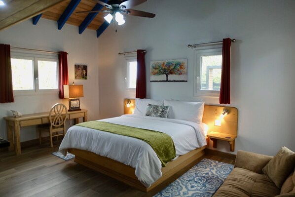 primary guest suite, ensuite full bathroom, air-conditioned and with smart TV. 
