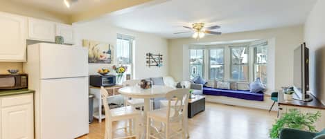 Delafield Vacation Rental | 2BR | 1BA | 800 Sq Ft | Stairs Required to Access