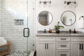 Double Vanity Master Bathroom w/Oversized Shower and Private Toilet Room