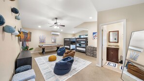 Enjoy our Game room w/ bunk beds! 