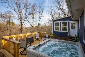 Private deck with hot tub