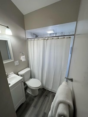 Vanity Sink and bathroom toiletries inside cabinet