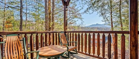 Deck with Mt Leconte Views