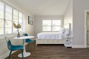 Dining table with 2 chairs.