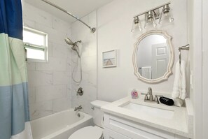 ..With shower and tub.