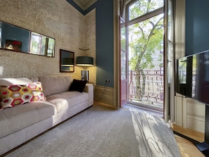 Living area and balcony