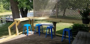 New outside bar seating on the deck