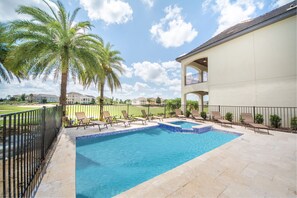 Villa pool & spa with golf course view
