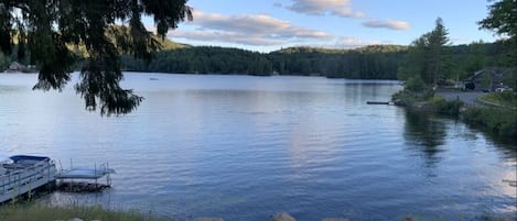 View looking out on the lake from inside the house